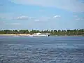 Raketa hydrofoil passes by Kstovo on the Volga River