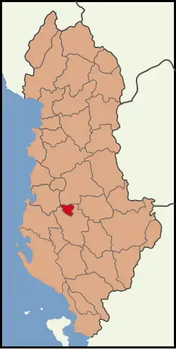 Location of Kuçovë District