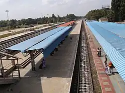 railway line inside a station