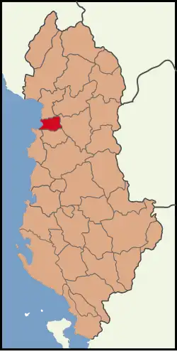 Location of Kurbin District