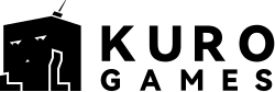 Company logo. On the left is a character (icon) with a square head and antennae. On the right, the text “KURO GAMES” is displayed in bold sans-serif type.