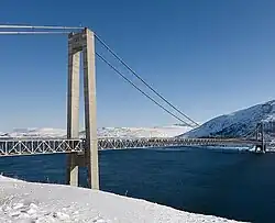 Kvalsund Bridge in winter