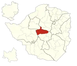Kwekwe District within Zimbabwe