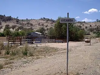 Entering Kyeamba – the property Kyeamba Park is in the background