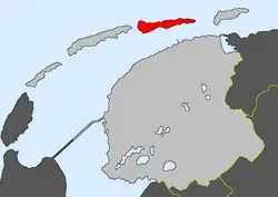 Map with Ameland shown in red