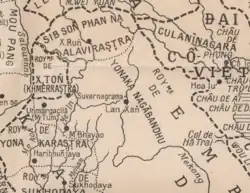 A map created by French scholars illustrating the territories of Royaume de Yona Karastra and Royaume de Yonaka Nagābandhu or the Yonok Kingdom.