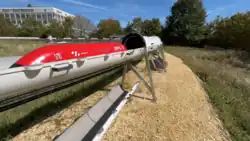 Hyperloop Capsule tested at LIMITLESS infrastructure in Lausanne, Switzerland, by Swisspod, EPFL and HEIG-VD