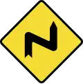 Double curve, first to the right