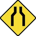 Road narrows