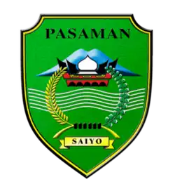 Former emblem of Pasaman Regency (1981–2012). With the creation of new West Pasaman Regency from its territory this logo was deemed not reflecting the current reality and replaced.[46]