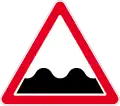 Uneven road or series of bumps ahead