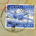 LUFTFELDPOST Blue airmail stamp postmarked '13.1.43', presumably in Rostov-on-Don.