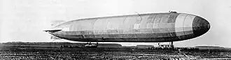 Photograph of a German Zeppelin in flight
