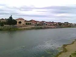 A view of the village from across the Garonne river