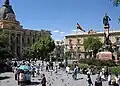 Plaza Murillo with Government and Legislative Palaces in the background.