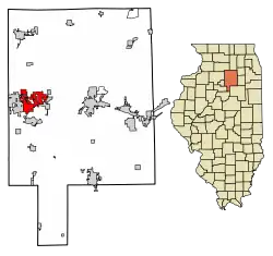 Location of La Salle in LaSalle County, Illinois.