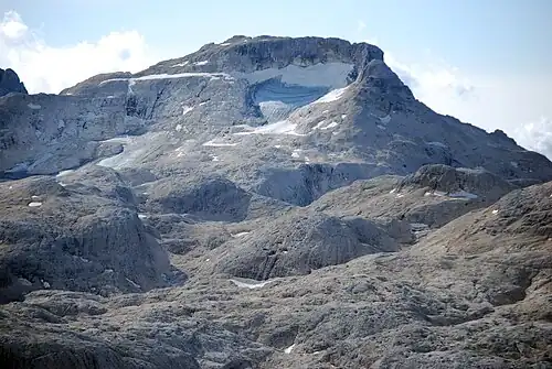 North aspect with Fradusta Glacier remnant