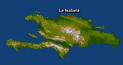 Location of La Isabela