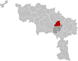 Location of La Louvière in Hainaut