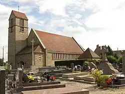 The church, destroyed in July 1944 and rebuilt after the war