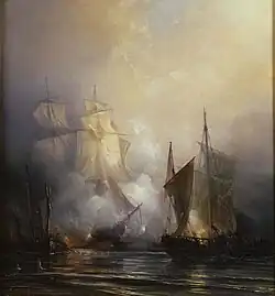 The Poursuivante forcing the Pertuis d'Antioche, 1804 (1848)
