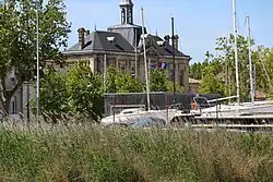 Pauillac City Hall and reed bed on the Gironde