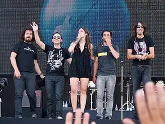 The band onstage