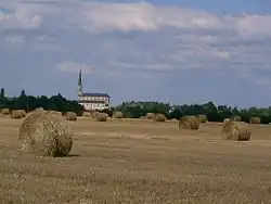 The church and surroundings in Labergement-lès-Seurre