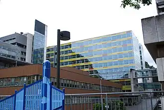The laboratory building, centre back