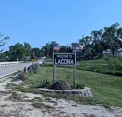 Lacona welcome sign
