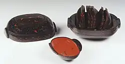 Lacquer Wine-Cup Container and wine cup set, Mawangdui, Han dynasty