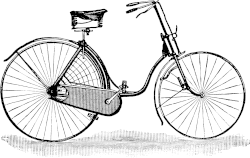 Image from an 1889 advertisement for a ladies' safety bicycle