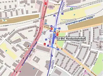 Location map of Nordostbahnhof