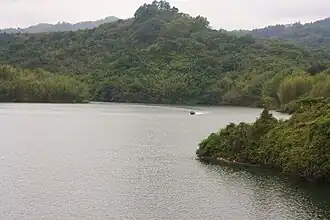 Garzas Lake, a reservoir of the river in Adjuntas