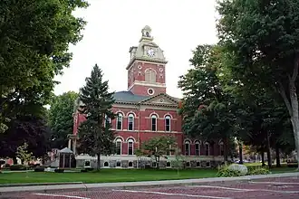 LaGrange County Courthouse in LaGrange, Indiana. Built in the 1870s, it is now on the National Register of Historic Places.