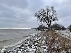 Scene at Erie Beach's Lake Erie Lookout in December 2025