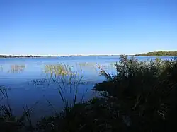 Photo shows a lake.