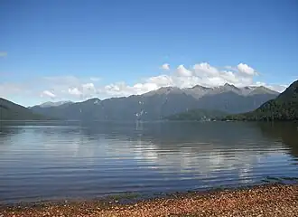 Lake Hauroko on a sunny day