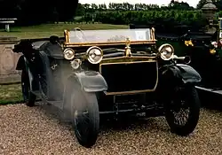 1912 Lanchester 38 HP Rotund Phaeton; front view