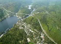 Aerial view of the village