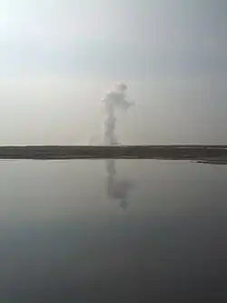 Eruption gas plume