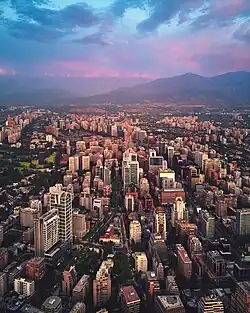 Skyline view from Gran Torre Santiago