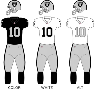 Las Vegas Raiders uniforms