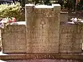 Headstone inscription reads "Not now, but in the coming years, it will be a better land, We'll read the meaning of our tears and then sometime we'll understand." This is the first stanza of a hymn by Maxwell Newton Cornelius (1842-1893).