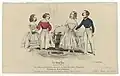 Fashion plate of young girl's and young boy's costumes, 1841