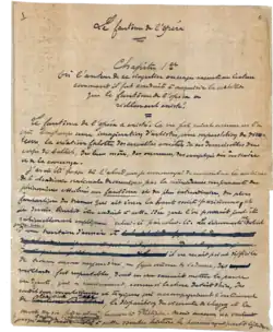First page of the Phantom of the Opera manuscript