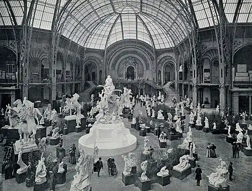 The cathedral-like glass roof of the Grand Palais was supported by slender iron pillars