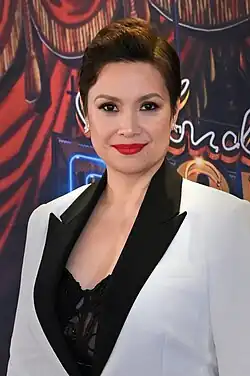 A portrait of Mulan's singing voice actress, Lea Salonga, at the opening night of "Stephen Sondheim's Old Friends" on Broadway in 2025.