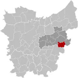 Location of Lebbeke in East Flanders