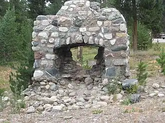 Ruins of an old and large chimney